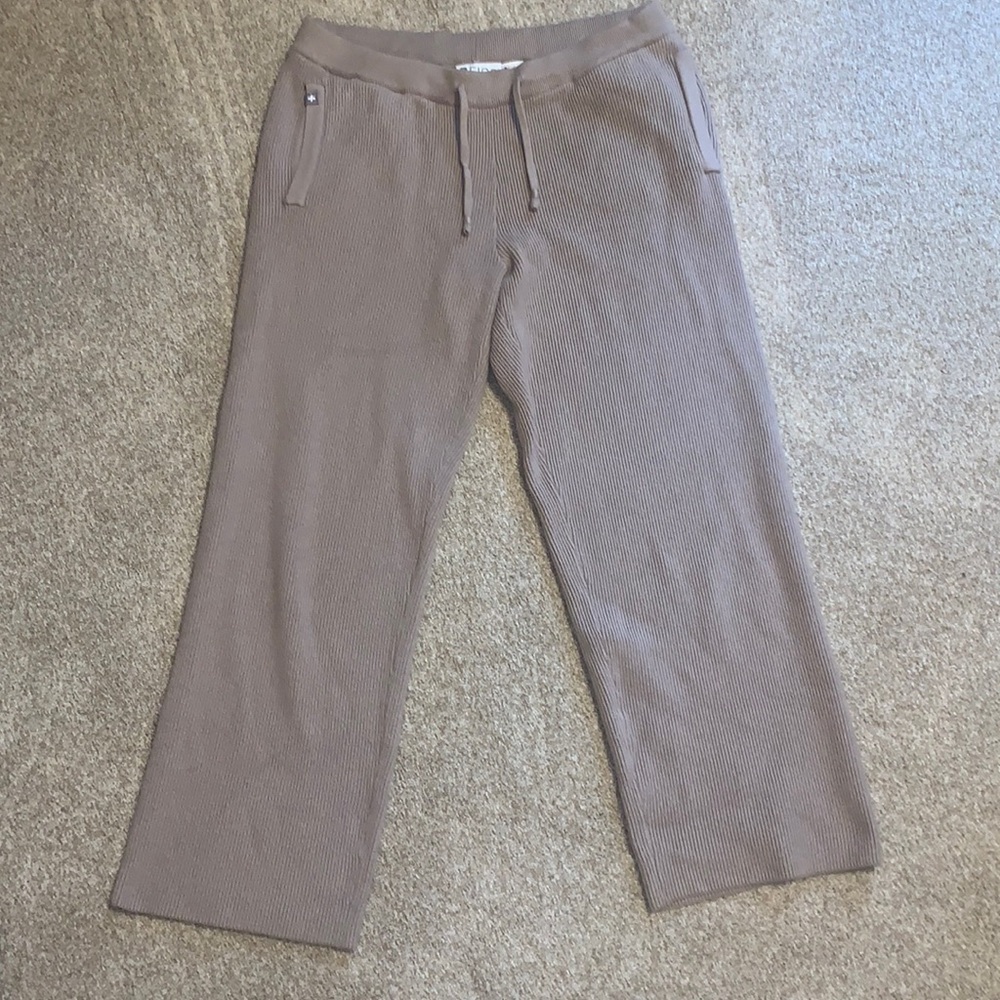 Figs Loungewear Ribbed Knit Pants in Latte Size Medium